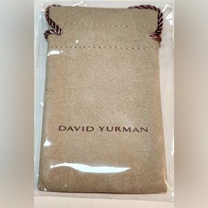 David Yurman Small , 4" by 2.5" Beige , Suede Jewelry Pouch, New & Sealed
